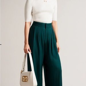 Ted Baker Emerald Green Wide-Leg Pants